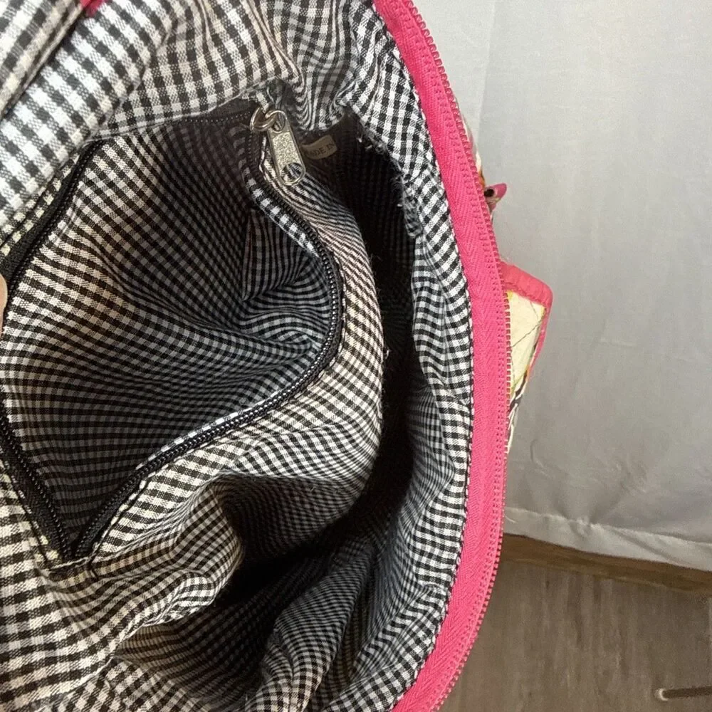 N. Gil Owl Mini Backpack With Pink Monogram The Letter M Preowned